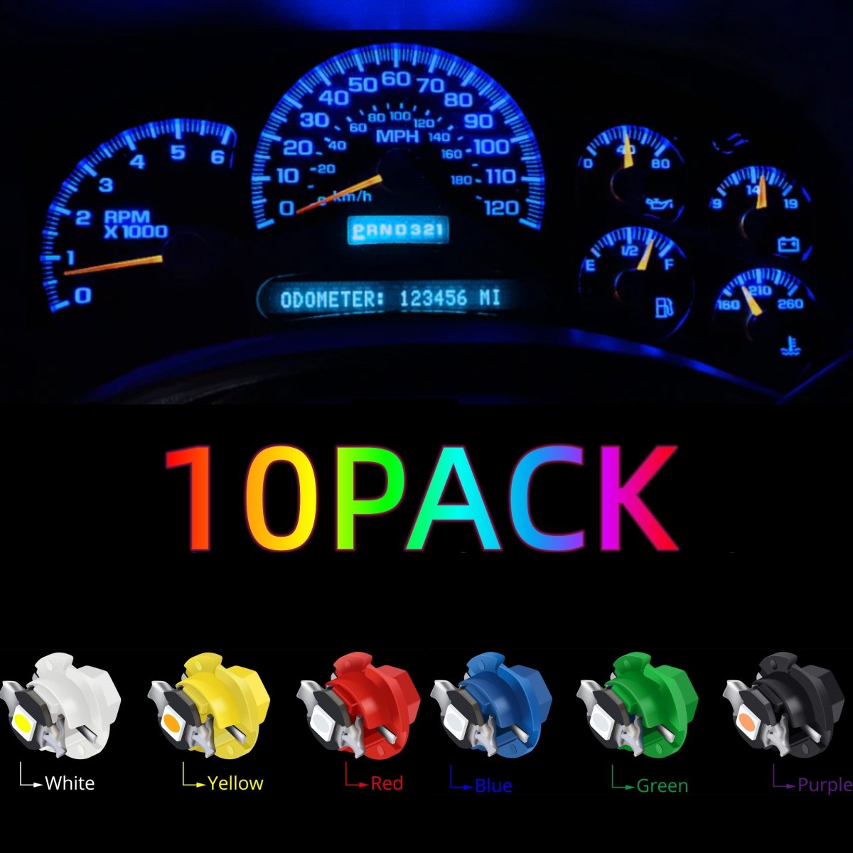 B8.4D LED Dashboard Instrument Gauge Lights 2452MFX6 2723MFX6 Bulb -Alla Lighting