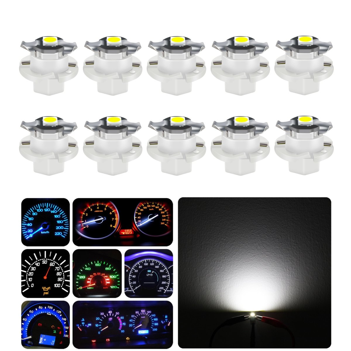B8.4D LED Dashboard Instrument Gauge Lights 2452MFX6 2723MFX6 Bulb -Alla Lighting