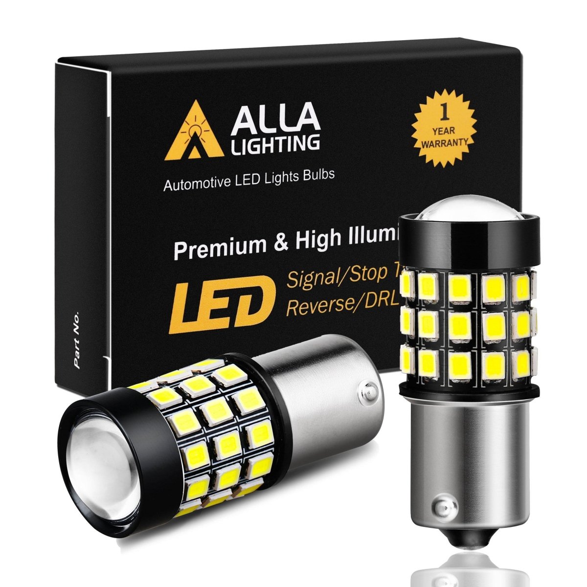 BA15S 1156 LED Lights Bulbs 2835 39-SMD, White/Red/Amber Yellow -Alla Lighting