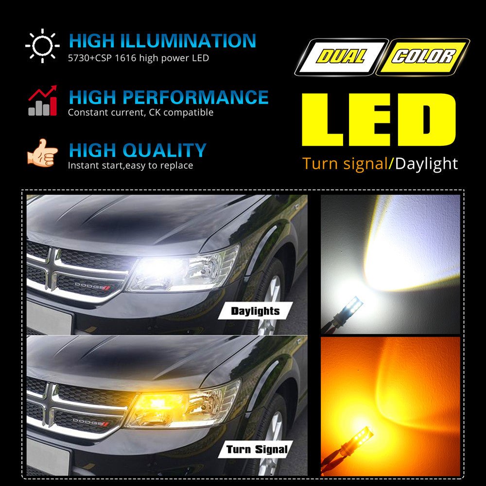 BAY15D 1157 Switchback LED Bulbs, Dual Color Turn Signal Lights -Alla Lighting