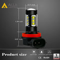 H11 H16 H8 LED Fog Lights Bulbs High Power 80W Cree DRL, 6000K White